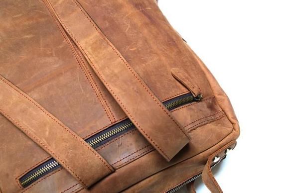 Cool Brown Mens Leather Backpack Travel Backpacks Laptop Backpack for men