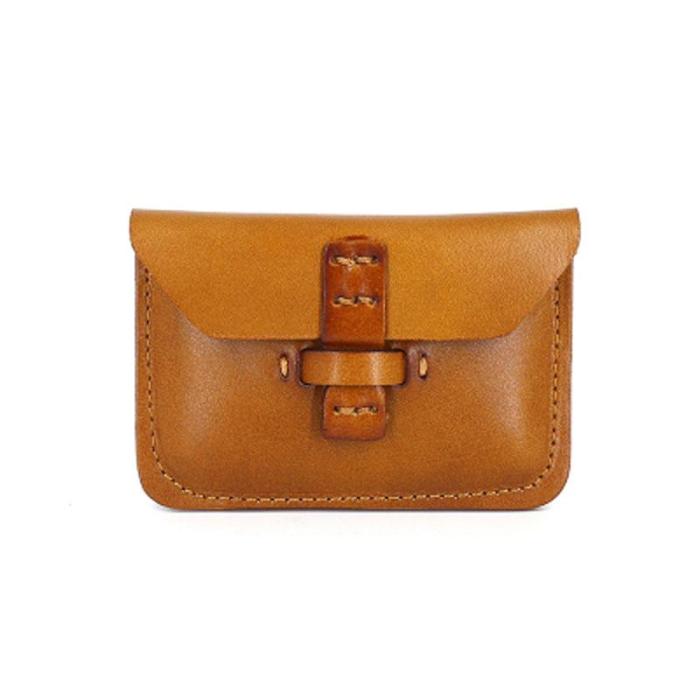 Handmade Leather Mens Front Pocket Wallet Card Wallets Small Change Wallets for Men