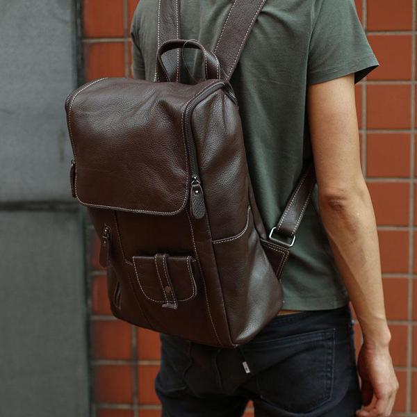 Leather Mens Backpacks Cool Travel Backpacks Laptop Backpack for men