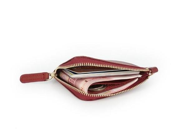 Leather Mens Zipper Small Wallet Wristlet Wallet Clutch Wallet Small Wallet for Men