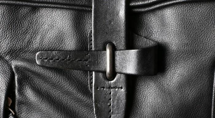 Genuine Leather Mens Cool Backpack Sling Bag Large Black Travel Bag Hiking Bag for men