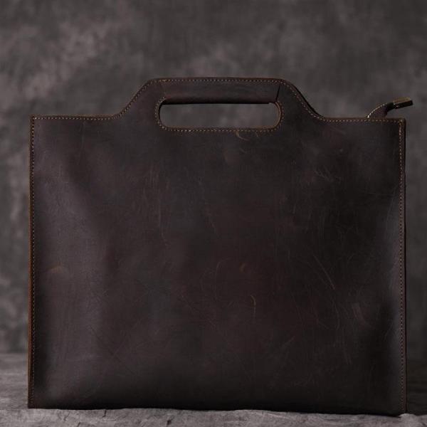 Genuine Leather Mens Cool Clutch Wristlet Bag Briefcase Work Bag Business Bag for men