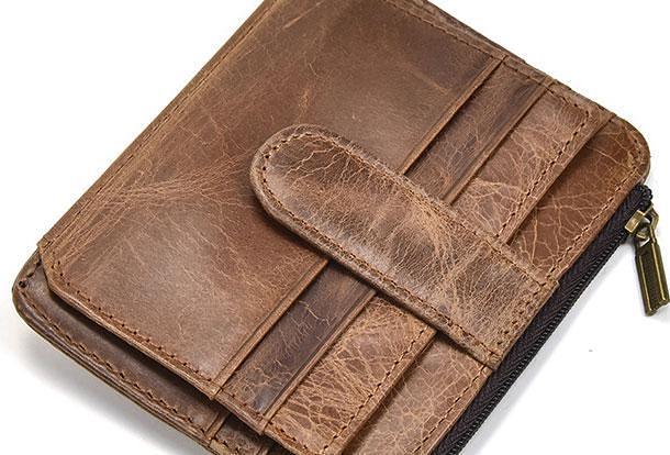 Cool Leather Mens Wallet Slim Wallet Card Front Pocket Wallet for Men