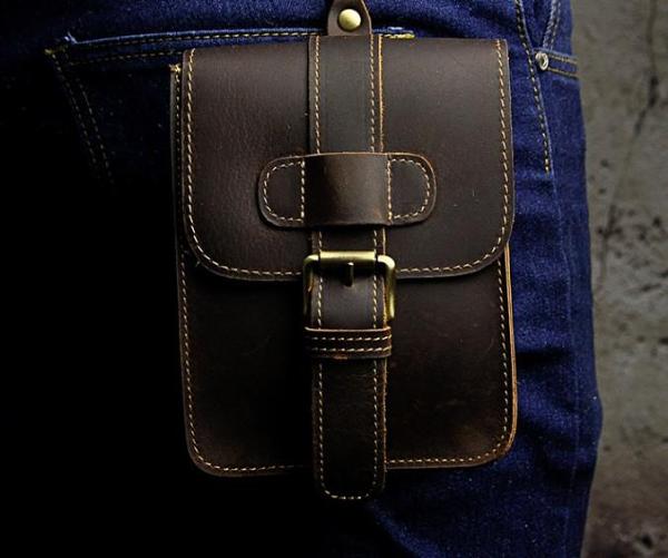 Cool Leather Cell Phone HOLSTER Belt Pouches for Men Waist Bag BELT BAG For Men