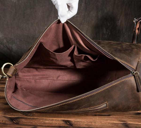 Cool Mens Leather Barrel Large Sling Bags Bucket Vintage Leather Sling Bag For Big Men