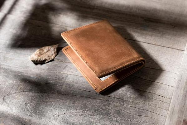 Handmade Leather Mens Cool Slim Leather Wallet Men Small Wallets Bifold for Men