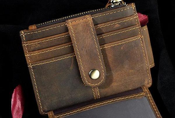 Leather Mens Wallet Cool Slim Front Pocket Wallet Money Clip for Men