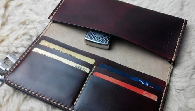 Vintage Leather Mens Bifold Long Wallet Leather Long Wallets for Men