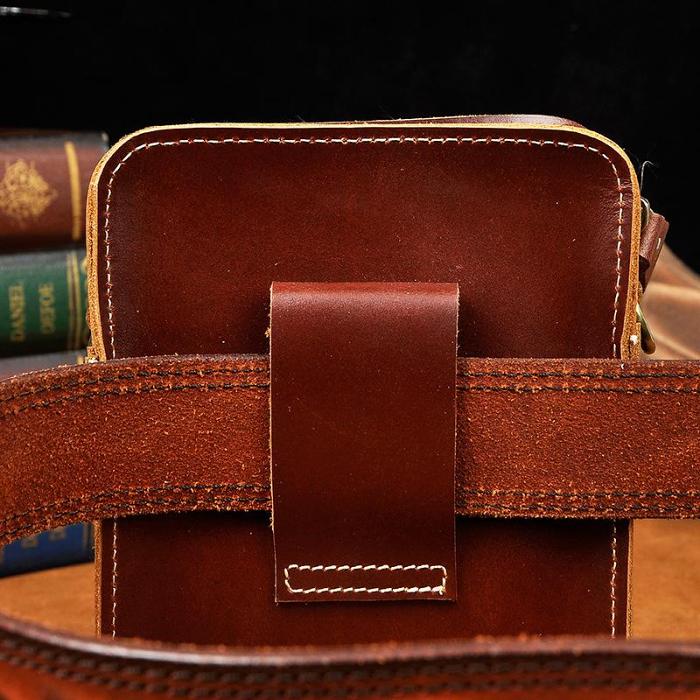 Leather Belt Pouch Mens Waist Bag Shoulder Bag for Men