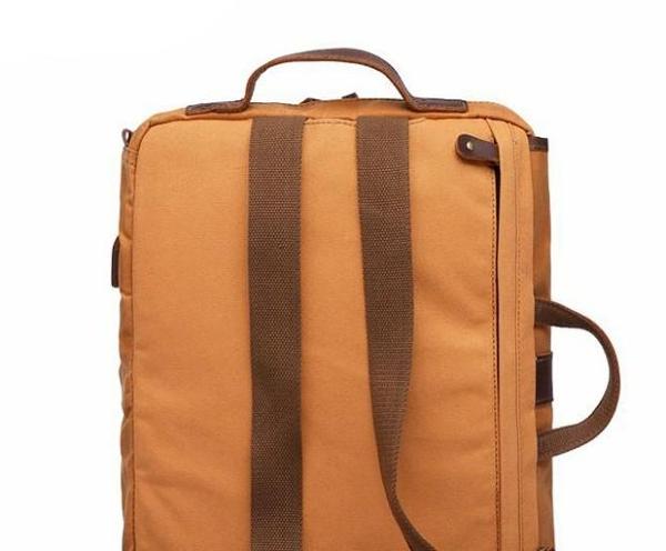 Waxed Canvas Leather Mens Cool Backpack Canvas Handbag Canvas Shoulder Bag for Men