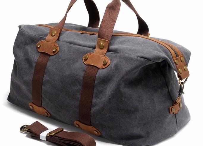 Mens Waxed Canvas Weekender Bag Canvas Travel Bag Shoulder Bag for Men