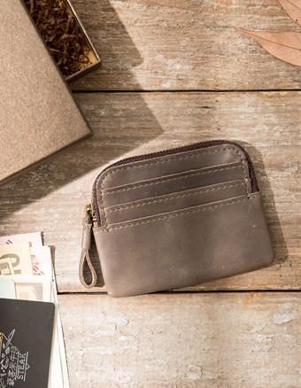 Leather Mens Coin Holders Slim Front Pocket Wallet Change Wallet for Men