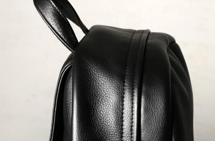 Genuine Leather Mens Cool Backpack Sling Bag Large Black Travel Bag Hiking Bag for men