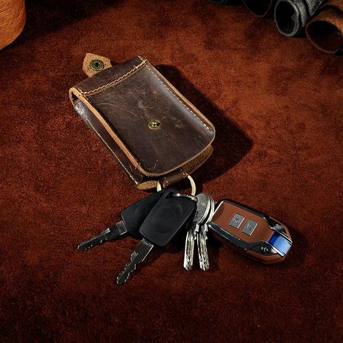 Handmade Leather Mens Cool Key Wallet Car Key Holder Key Case for Men