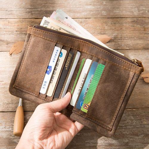 Cool Canvas Mens Small Wallets Bifold Vintage billfold Wallet for Men