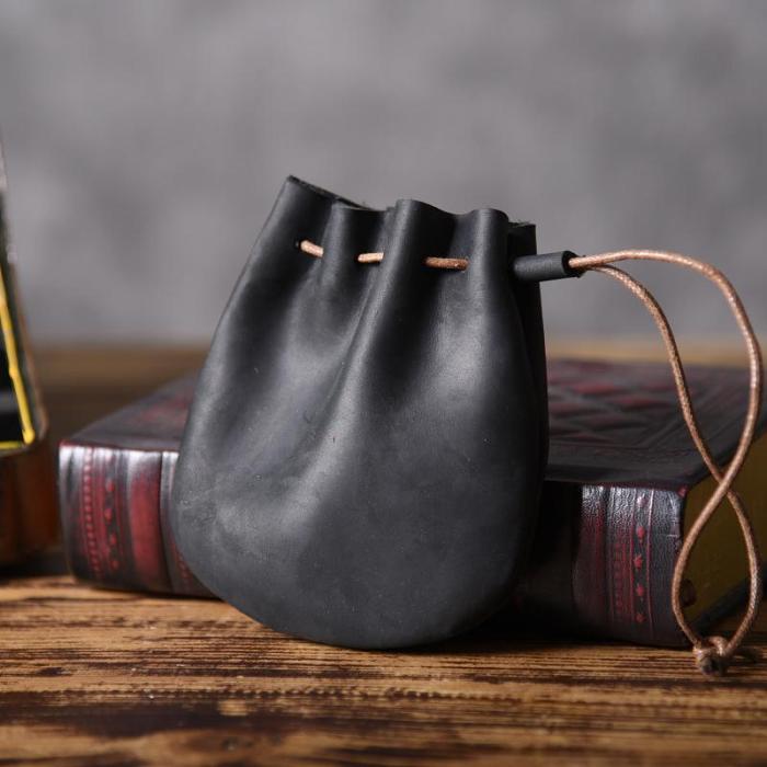 Handmade Leather Mens Cool Change Coin Wallet Coin Holder Coin Pouch Case for Men