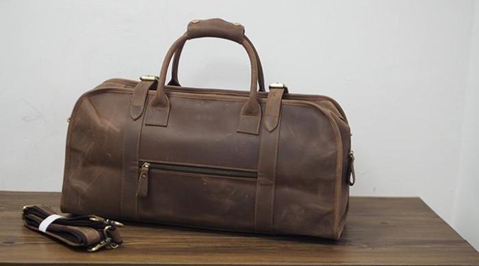 Cool Leather Mens Overnight Bags Weekender Bag Vintage Travel Bags Duffle Bag for Men