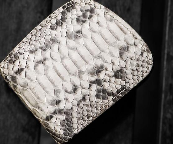 Handmade Leather Boa Skin Tooled Mens billfold Wallet Cool Slim Wallet Biker Wallet for Men