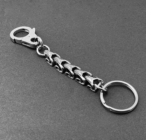 Stainless Steel DRAGON KEYCHAIN BIKER SILVER Key CHAIN SILVER Jeans Chain Jean Chain FOR MEN
