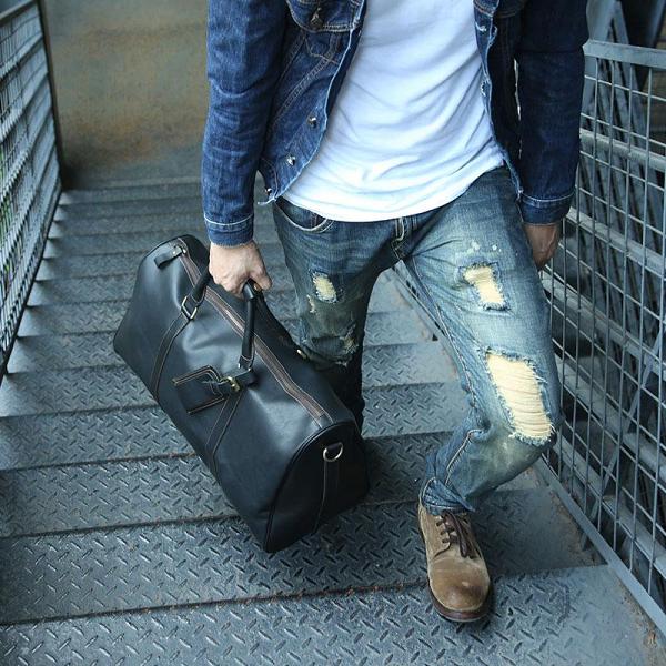 Cool Leather Mens Weekender Bags Travel Bag Shoulder Bags for Men