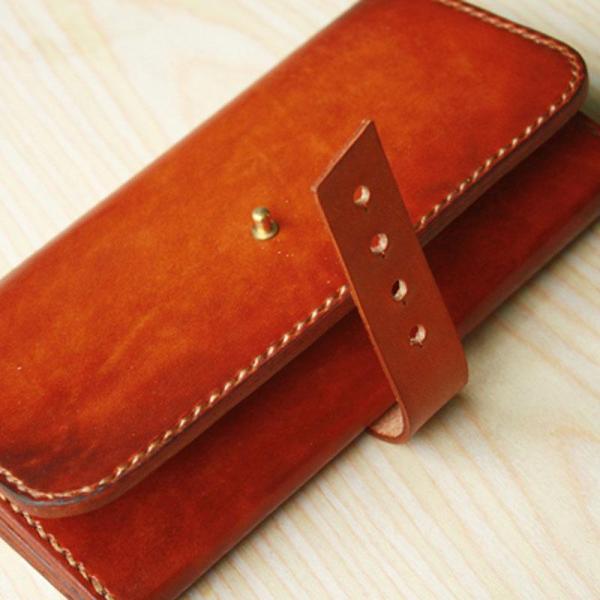 Handmade Leather Mens Long Wallet Vintage Cool Long Wallet for Men
