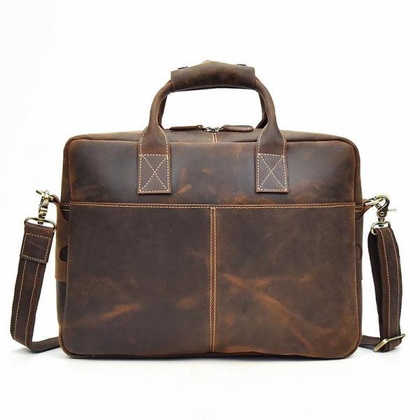 Cool Leather Men Vintage Briefcase Handbag Shoulder Bags Work Bag For Men