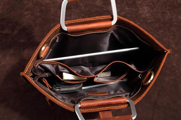 Handmade Leather Men Vintage Briefcase Handbag Laptop Bag For Men