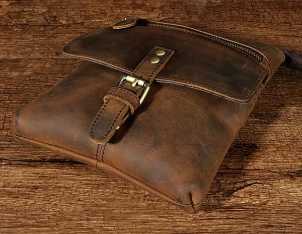 Vintage Mens Leather Side Bag Belt Pouch Holster Belt Case Waist Pouch for Men