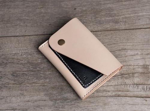 Handmade Leather Mens Cool Short Wallet Card Holder Small Card Slim Wallets for Men