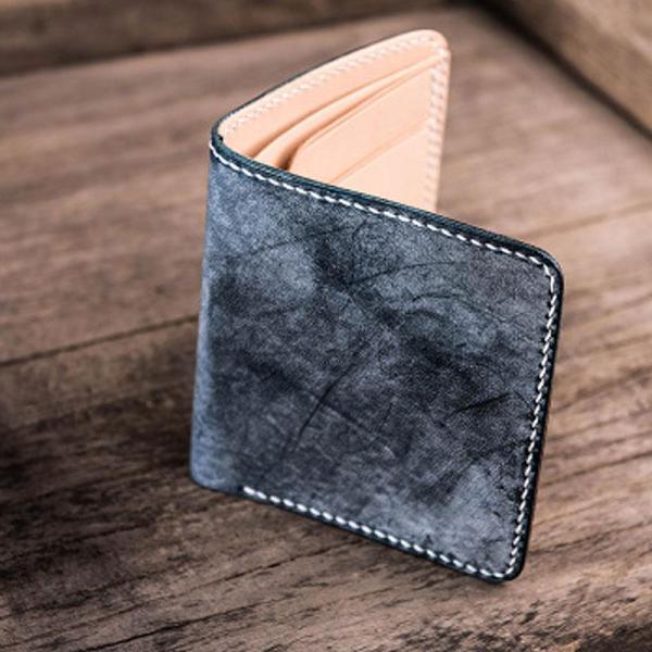 Vintage Handmade Leather Mens Small Wallet Bifold Wallet for Men