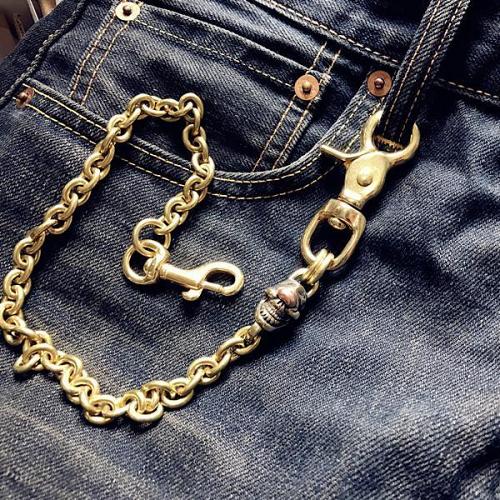 Solid Brass Cool Punk Rock Skull Wallet Chain Biker Trucker Wallet Chain Trucker Wallet Chain for Men