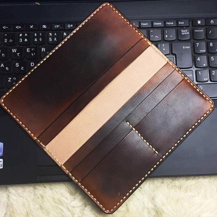 Vintage Leather Bifold Mens Long Wallet Coffee Leather Long Wallets for Men