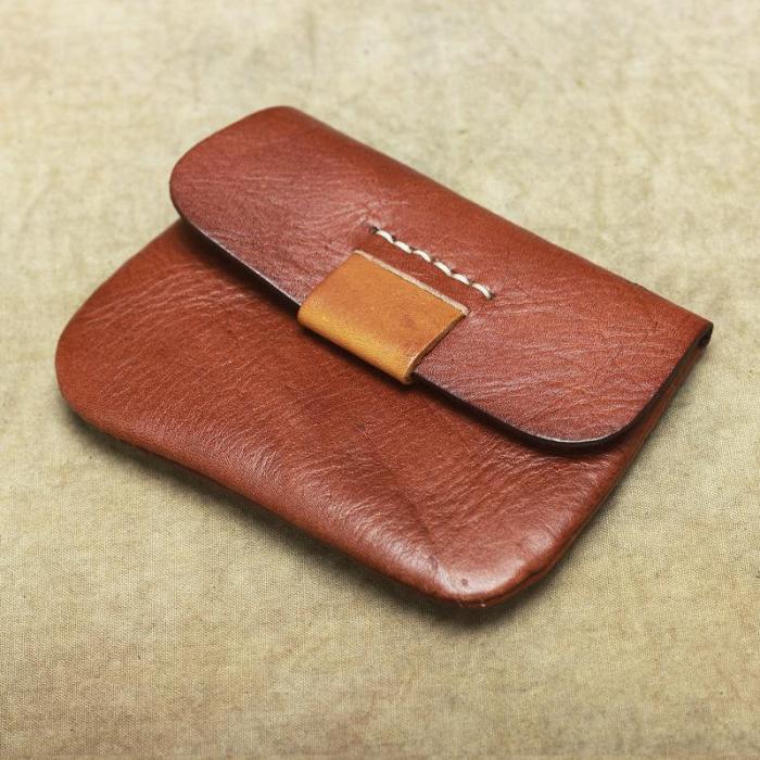Handmade Small Slim Leather Men's Wallet Coin Holder Card Holder For Men