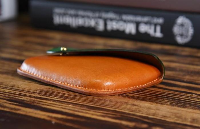 Handmade Leather Mens Cool Coin Change Leather Wallet Men Small Wallets Card for Men