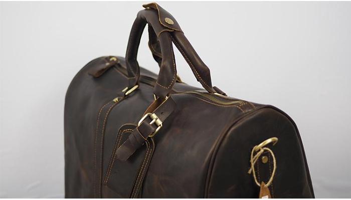 Cool Leather Mens Weekender Bags Vintage Travel Bags Duffle Bag for Men