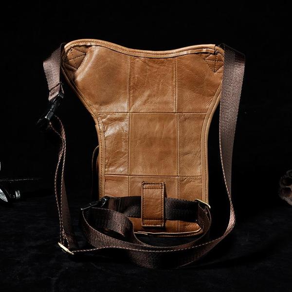 Leather Drop Leg Bag Belt Pouch Mens Waist Bag Shoulder Bag for Men