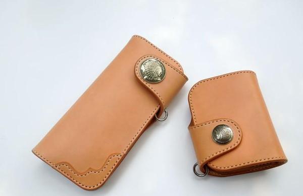 Handmade Leather Biker Wallet Mens Cool Chain Wallet Trucker Wallet with Chain