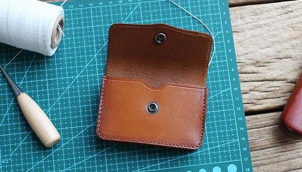 Handmade Leather Mens Change Wallet Card Wallet Front Pocket Wallets Small Wallets for Men