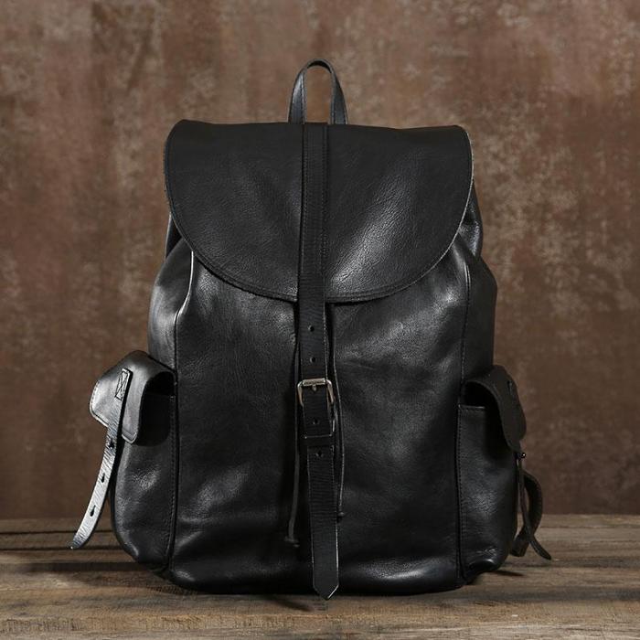 Handmade Leather Mens Cool Backpack Sling Bag Large Travel Bag Hiking Bag for Men
