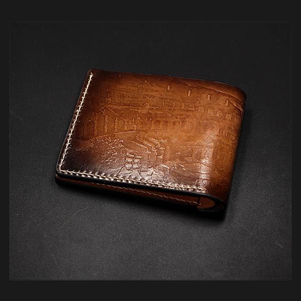 Handmade Leather Tooled Assassin's Creed Mens billfold Wallet Cool Leather Wallet Slim Wallet for Men