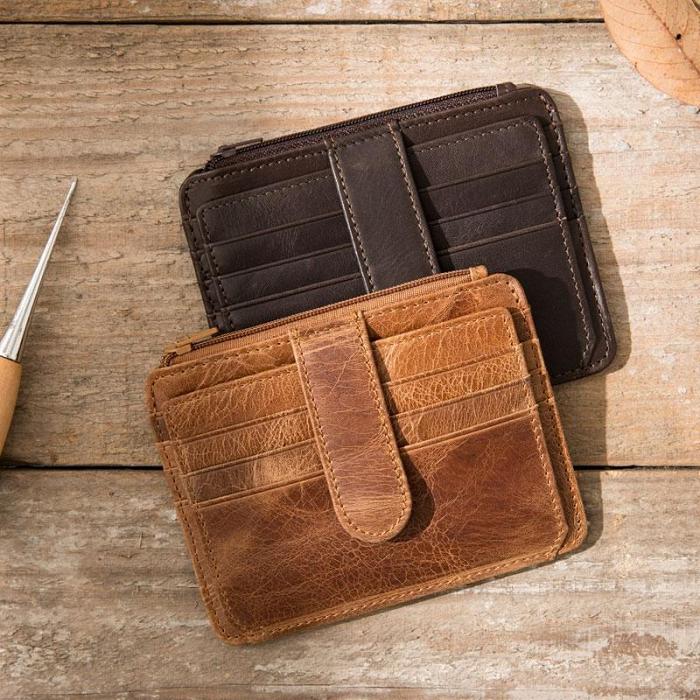 Leather Mens Slim Card Holder Front Pocket Wallet Card Wallets for Men