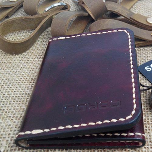 Leather Mens Front Pocket Bifold Small Wallets Card Wallet for Men