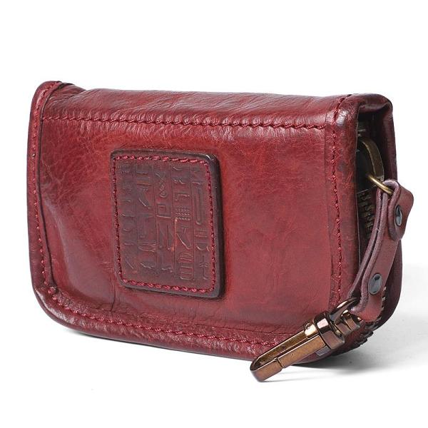 Handmade Leather Mens Small Brown Key Wallet Key Holder Black Car Key Case for Men