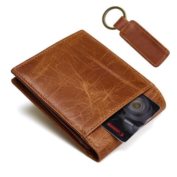 Genuine Leather Mens Wallet Cool billfold Slim Bifold Wallet Card Coin Holder Wallet Purse for Mens