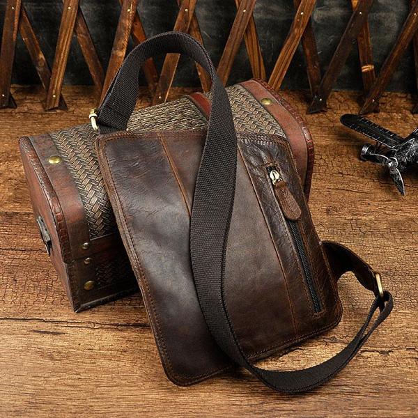 Leather Mens Chest Bag Sling Bag Sling Shoulder Bag Sling Backpacksfor men