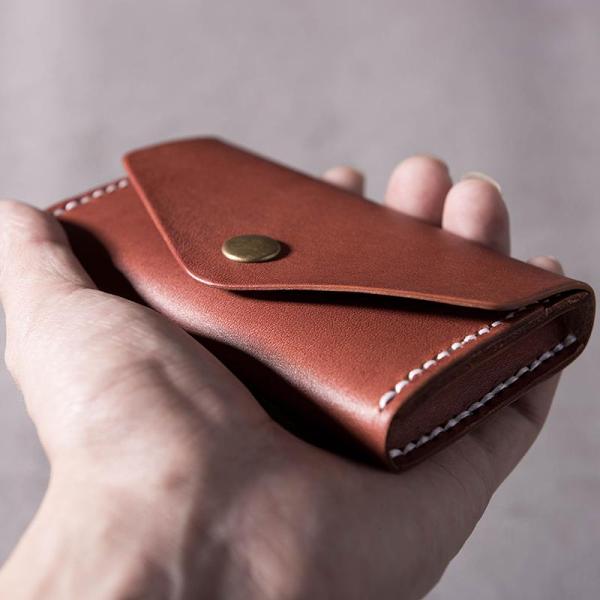 Handmade Leather Mens Cool Short Wallet Card Holder Small Card Slim Wallets for Men