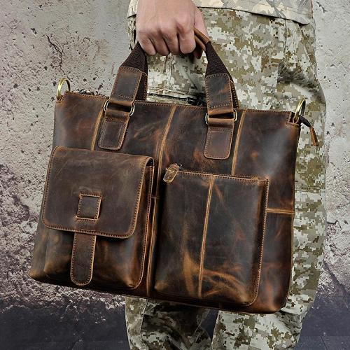 Cool Mens Leather Briefcase Cool Business Briefcases Vintage Shoulder Bag For Men