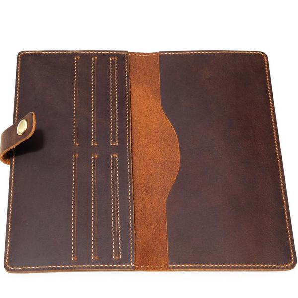 Slim Mens Leather Bifold Long Wallet Bifold Long Wallet for Men