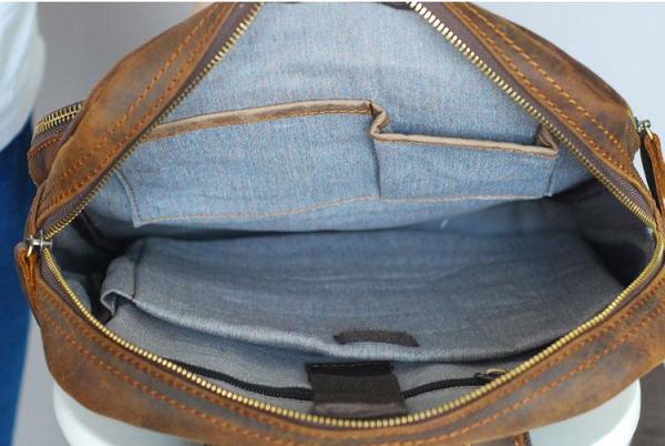 Cool Brown Leather Mens 14 Laptop Backpack Hiking Backpack Travel Backpack College Bag for Men