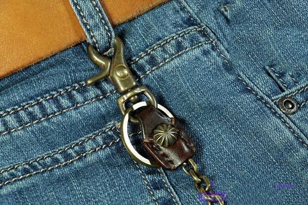 Cool Men's Handmade Vintage Brass Pants Chain Biker Wallet Chain For Men